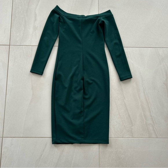 Green Off Shoulder Dress / Size XS - Picture 6 of 6